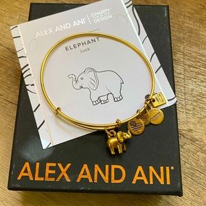 Alex and Ani Elephant Charm Bangle Bracelet